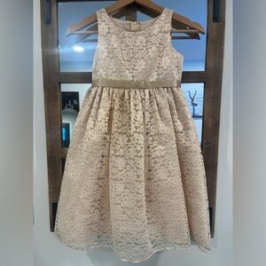 Charming Lace Kids Dress in Cream